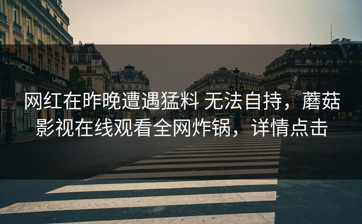 网红在昨晚遭遇猛料 无法自持,蘑菇影视在线观看全网炸锅,详情点击 网红在昨晚遭遇猛料 无法自持,蘑菇影视在线观看全网炸锅,详情点击