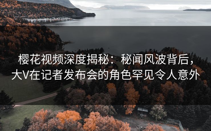 樱花视频深度揭秘：秘闻风波背后，大V在记者发布会的角色罕见令人意外